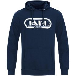 Bluza z kapturem Jako Retro. Niebieskie bluzy z kapturem JAKO, xl, bez wzorów, z bawełny, z kapturem. Za 207.60 zł.