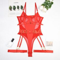 Zestaw trzyczęściowy z body na specjalne okazje Biggy. Czarne body i gorsety Intica, z aplikacjami, z materiału, bez ramiączek. Za 149.00 zł.