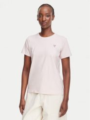 Guess Jeans T-Shirt W4YI10 J1314 Różowy jasny Regular Fit. Czerwone t-shirty Guess Jeans, m, z aplikacjami, z bawełny, bez kołnierzyka, bez ramiączek. Za 129.99 zł.