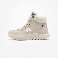 Buty turystyczne damskie Quechua NH500 mid skóra wodoodporne. Brązowe buty trekkingowe QUECHUA, bez wzorów, ze skóry, bez zapięcia, trekkingowe. Za 359.99 zł.