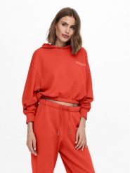 ONLY Bluza 15239888 Pomarańczowy Regular Fit. Brązowe bluzy ONLY, l, bez wzorów, z syntetyku, bez ramiączek, bez kaptura. Za 49.99 zł.