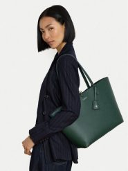 LAUREN RALPH LAUREN Torebka 431795329084 Zielony. Zielone shopper bag Lauren Ralph Lauren, bez wzorów, ze skóry, bez dodatków. Za 989.99 zł.
