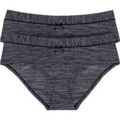 Figi "panty" (2 pary) bonprix 2x szary melanż. Bokserki damskie marki bonprix. Za 25.98 zł.