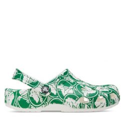 Klapki Crocs. Zielone klapki Crocs, bez wzorów, bez obcasa, bez zapięcia. Za 199.99 zł.