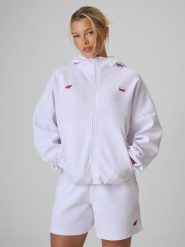 4F Bluza kibica regular z kapturem damska - biała S. Białe bluzy z kapturem 4f, s, bez wzorów, z dresówki, z kapturem. W wyprzedaży za 139.99 zł.