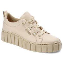 Beżowe Półbuty Carinii Stylowe Buty Na Platformie. Brązowe półbuty wsuwane Carinii, bez wzorów, eleganckie, bez obcasa, na platformie. Za 529.00 zł.