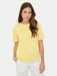 ONLY T-Shirt Freja 15367970 Żółty Regular Fit. Żółte t-shirty ONLY, l, bez wzorów, z bawełny, bez kołnierzyka, bez ramiączek. Za 69.99 zł.