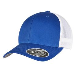 Dwukolorowa Bawełniana Czapka Z Daszkiem. Niebieskie czapki z daszkiem FLEXFIT, bez wzorów, z bawełny. Za 113.99 zł.