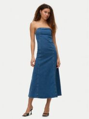 Vero Moda Sukienka jeansowa Ailey 10328202 Niebieski Regular Fit. Niebieskie sukienki Vero Moda, s, bez wzorów, z bawełny, bez kołnierzyka, bez ramiączek. Za 149.99 zł.