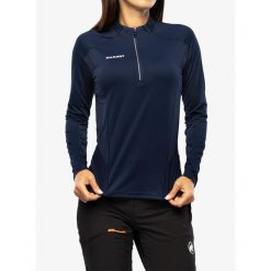 Bluza damska Mammut Aenergy FL Half Zip Longsleeve. Niebieskie bluzy Mammut, na zimę, l, bez wzorów, bez kaptura, narciarskie. Za 387.99 zł.