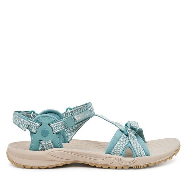 Sandały Jack Wolfskin. Niebieskie sandały Jack Wolfskin, bez wzorów, bez obcasa, na płaskiej podeszwie, bez zapięcia. Za 239.99 zł.