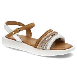 Białe Sandały Maciejka Wygodne Skórzane Buty. Białe sandały Maciejka, bez wzorów, bez obcasa, bez zapięcia. Za 175.00 zł.
