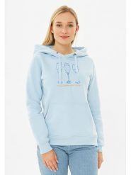 Derbe Bluza w kolorze błękitnym rozmiar: XS. Niebieskie bluzy Derbe, xs, bez wzorów, z bawełny, bez ramiączek, z kapturem. Za 236.45 zł.
