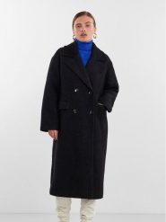 YAS Płaszcz wełniany 26030712 Czarny Loose Fit. Czarne płaszcze YAS, na zimę, s, bez wzorów, z wełny, bez kaptura. Za 999.99 zł.