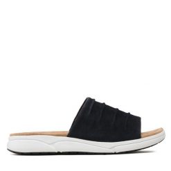 Klapki Caprice. Niebieskie klapki Caprice, bez wzorów, bez obcasa, bez zapięcia. Za 209.99 zł.