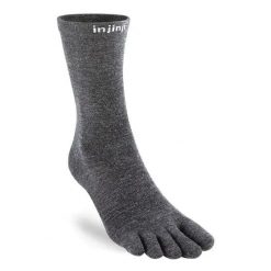 Skarpetki Injinji Liner Crew Wool. Szare skarpetki Injinji, bez wzorów, ze skóry. Za 137.50 zł.