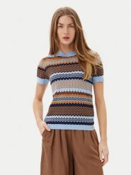 ARTIGLI Sweter ACMA001933 Niebieski Regular Fit. Niebieskie swetry Artigli, m, bez wzorów, z wiskozy, bez ramiączek. Za 259.99 zł.
