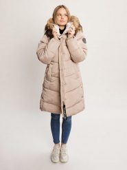 Bébé Płaszcz zimowy w kolorze beżowym rozmiar: M. Brązowe płaszcze bebe, na zimę, m, bez wzorów, z puchu, bez kaptura. Za 274.10 zł.