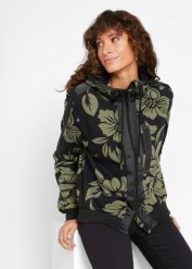 Bluza rozpinana z bawełną. Czarne bluzy bonprix, bez wzorów, z bawełny, bez ramiączek, bez kaptura. Za 189.99 zł.