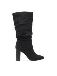 Jenny Fairy Kozaki LS5840-02 Czarny. Czarne kozaki Jenny Fairy, bez wzorów, z materiału, bez obcasa, na słupku, bez zapięcia. Za 229.99 zł.