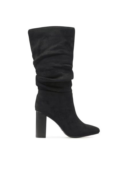 Jenny Fairy Kozaki LS5840-02 Czarny. Czarne kozaki Jenny Fairy, bez wzorów, z materiału, bez obcasa, na słupku, bez zapięcia. Za 229.99 zł.