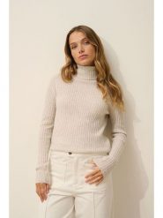 Just Cashmere Kaszmirowy golf "Miraya" w kolorze beżowym rozmiar: M. Brązowe swetry Just Cashmere, m, bez wzorów, z kaszmiru, bez ramiączek. Za 371.56 zł.