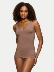 Triumph Top Smart Natural 10213349 Brązowy Slim Fit. Brązowe topy Triumph, bez wzorów, bez kołnierzyka, bez ramiączek. Za 79.99 zł.