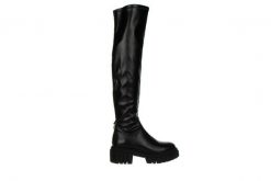 Kozaki Bayla-159 3985 126-P Czarny 159168, Skóra naturalna - 37. Czarne kozaki Bayla, z aplikacjami, ze skóry ekologicznej, bez obcasa, bez zapięcia. W wyprzedaży za 224.10 zł.