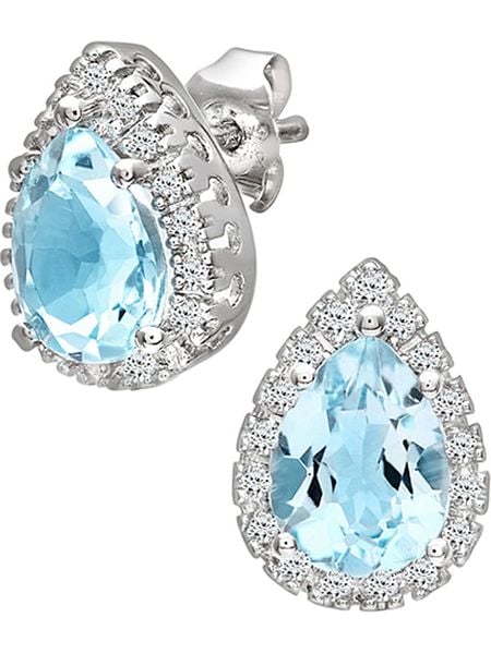 Revoni Złote kolczyki-wkrętki z diamentami i topazami rozmiar: onesize. Niebieskie kolczyki Revoni, z diamentem, złote. Za 2,253.99 zł.