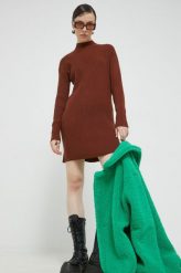 Abercrombie & Fitch sukienka kolor brązowy mini prosta. Brązowe sukienki Abercrombie & Fitch, na co dzień, l, bez wzorów, z dzianiny, bez kołnierzyka, bez ramiączek, mini. W wyprzedaży za 274.99 zł.