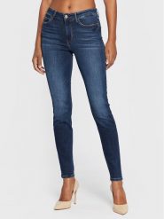 Guess Jeansy W2YA46 D4Q03 Granatowy Skinny Fit. Niebieskie jeansy Guess, z aplikacjami, z bawełny. Za 359.99 zł.