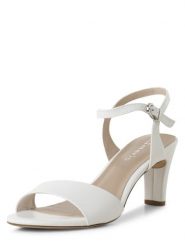 Tamaris Sandały Kobiety Sztuczna skóra biały, 41. Białe sandały Tamaris, bez wzorów, ze skóry, eleganckie, bez obcasa, bez zapięcia. Za 249.95 zł.