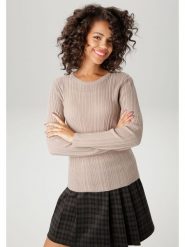 Aniston Sweter w kolorze szarobrązowym rozmiar: 38. Brązowe swetry Aniston, bez wzorów, bez ramiączek. Za 52.30 zł.