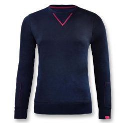 Bluza bawełniana damska NEBI niebieska. Czerwone bluzy LEGEA, bez wzorów, z bawełny, sportowe, bez ramiączek, bez kaptura. Za 86.00 zł.