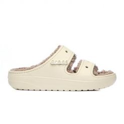Klapki damskie Crocs Classic Cozzzy Sandal. Klapki Crocs, bez wzorów, z materiału, bez obcasa, bez zapięcia. Za 203.75 zł.