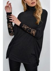 Milan Kiss Bluzka w kolorze antracytowym rozmiar: L. Czarne bluzki Milan Kiss, l, bez wzorów, z koronki, bez kołnierzyka, bez ramiączek. Za 154.79 zł.