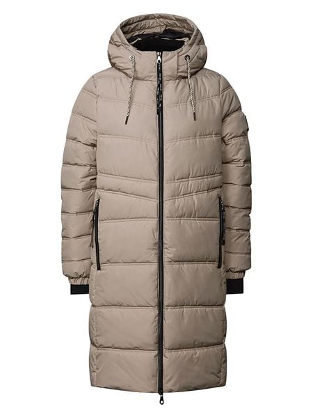 Cecil Płaszcz zimowy w kolorze szarobrązowym rozmiar: 36. Brązowe płaszcze Cecil, na zimę, bez wzorów, z puchu, bez kaptura. Za 400.65 zł.