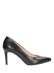 Wojas Skórzane czółenka w kolorze czarnym rozmiar: 38. Czarne czółenka Wojas, bez wzorów, ze skóry, klasyczne, bez obcasa, na szpilce, bez zapięcia. Za 289.45 zł.