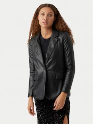 Vero Moda Marynarka Olympia 10274448 Czarny Loose Fit. Czarne marynarki i żakiety Vero Moda, s, bez wzorów, ze skóry, bez ramiączek. Za 129.99 zł.