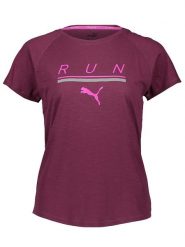 Puma Koszulka funkcyjna "Run" w kolorze bordowym rozmiar: S. Czerwone t-shirty sportowe Puma, s, bez wzorów, bez ramiączek, outdoorowe. Za 70.24 zł.