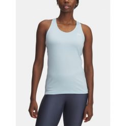 Dasmski Top Na Ramiączkach Under Armour Tech Mesh Racer Tank. Niebieskie topy sportowe Under Armour, bez wzorów, z meshu, na fitness i siłownię. Za 129.99 zł.