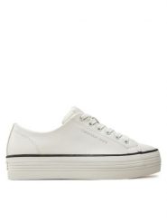 Calvin Klein Jeans Tenisówki Bold Vulc Flatf Low Lth In YW0YW01633 Biały. Białe trampki Calvin Klein Jeans, bez wzorów, z jeansu, bez zapięcia. Za 329.99 zł.
