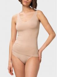 Triumph Top Smart Natural 10213349 Beżowy Slim Fit. Brązowe topy Triumph, bez wzorów, bez kołnierzyka, bez ramiączek. Za 89.99 zł.