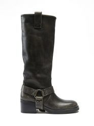 Frank Daniel Skórzane kozaki w kolorze czarnym rozmiar: 38. Czarne kozaki Frank Daniel, na zimę, bez wzorów, bez obcasa, bez zapięcia. Za 640.95 zł.