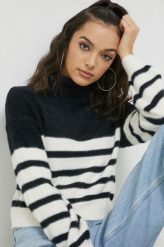 Only sweter damski kolor czarny lekki z golfem. Czarne swetry ONLY, l, bez wzorów, z dzianiny, bez ramiączek. W wyprzedaży za 109.99 zł.