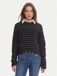 Tommy Hilfiger Sweter WW0WW46438 Szary Regular Fit. Szare swetry Tommy Hilfiger, s, bez wzorów, z wełny, bez ramiączek. Za 559.99 zł.