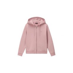 Bluza damska z kapturem Napapijri Aurora. Niebieskie bluzy Napapijri, s, bez wzorów, z materiału, eleganckie, bez ramiączek, z kapturem. Za 415.60 zł.