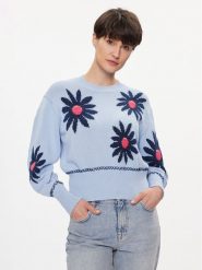 United Colors Of Benetton Sweter 1194E108Y Błękitny Regular Fit. Niebieskie swetry United Colors Of Benetton, s, bez wzorów, z bawełny, bez ramiączek. Za 249.99 zł.