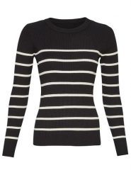 MOSS COPENHAGEN Sweter "Harike" w kolorze czarno-białym rozmiar: XS/S. Białe swetry Moss Copenhagen, s, bez wzorów, prążkowane, bez ramiączek. Za 79.40 zł.