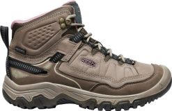 Buty trekkingowe TARGHEE IV MID WP W Keen brązowo-szare/różowe. Brązowe buty trekkingowe Keen, z materiału, bez zapięcia. Za 759.50 zł.